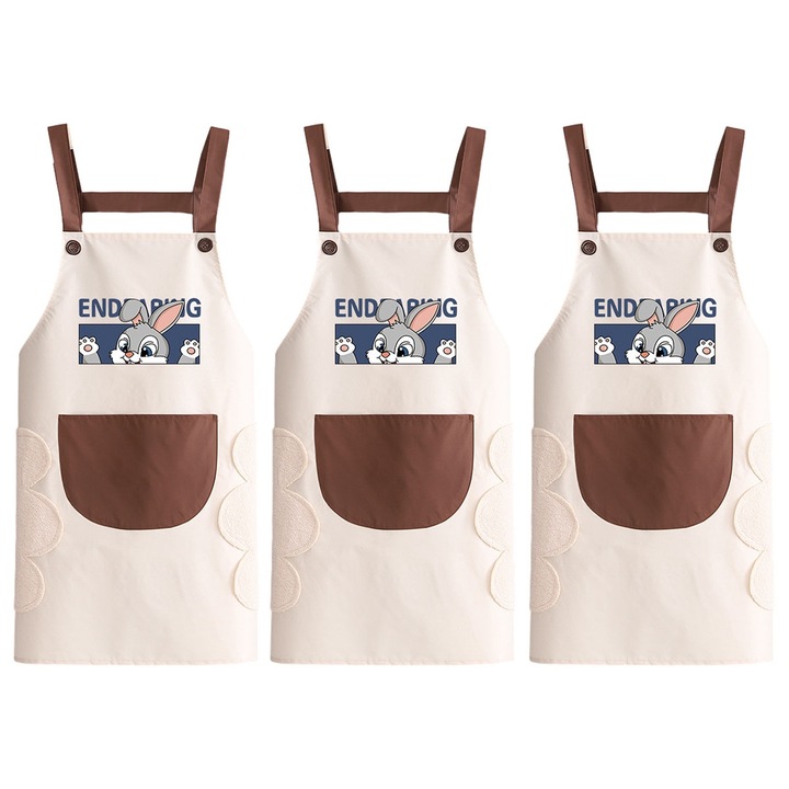 Set 3 sorturi din PVC impermeabile pentru bucatarie, multicolor, 75x70cm