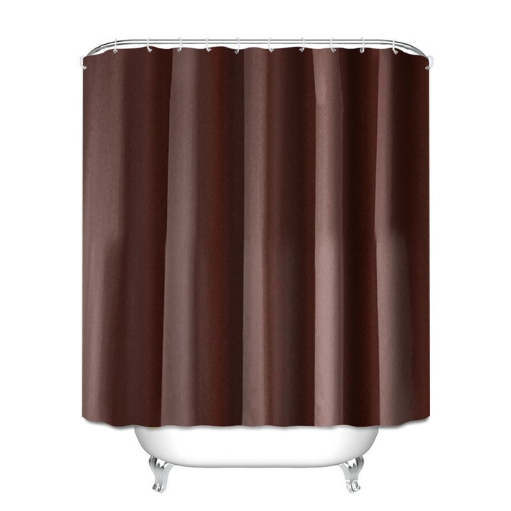 Завеса за душ, полиестер, водоустойчива, 180x180 см, кафява
