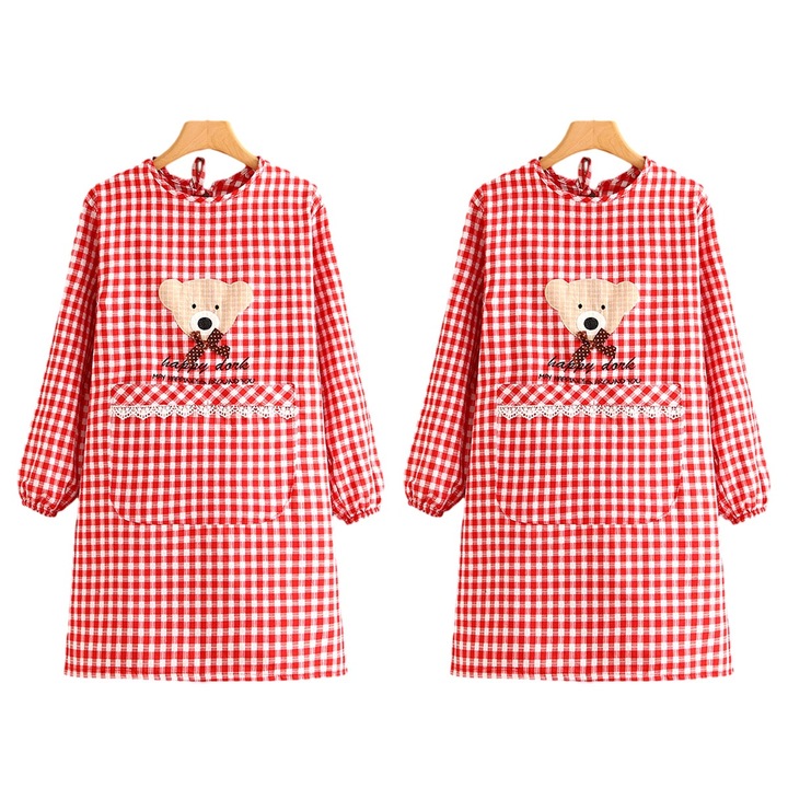 Set 2 sorturi din bumbac, impermeabile, rosu, 75x70cm