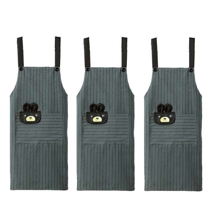 Set 3 sorturi bucatarie, poliester bumbac, verde, 75x80cm