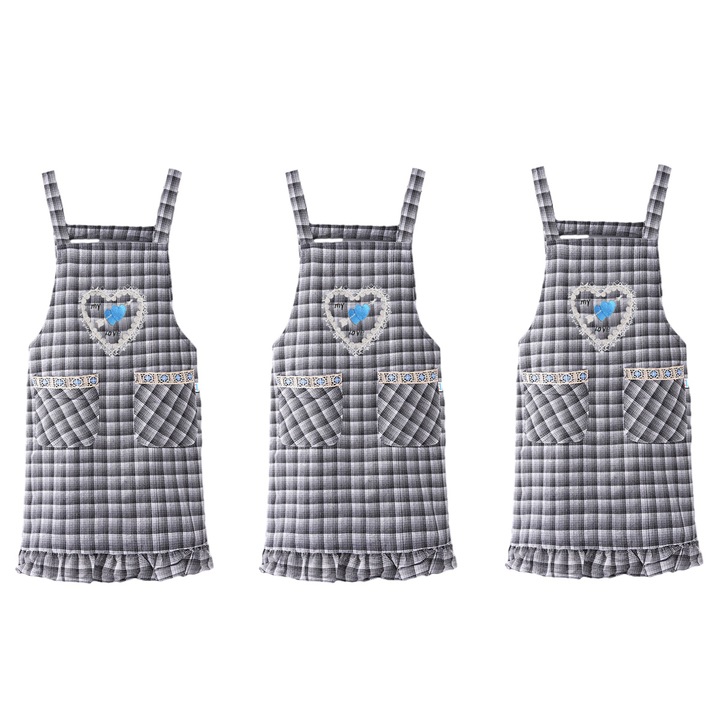 Set 3 sorturi bucatarie, poliester si bumbac, gri, 75x80cm