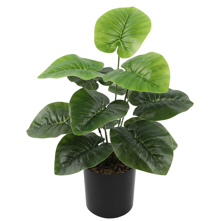 Plante artificiale, 42x40cm si 35x30cm, verzi, set cu 1 vas