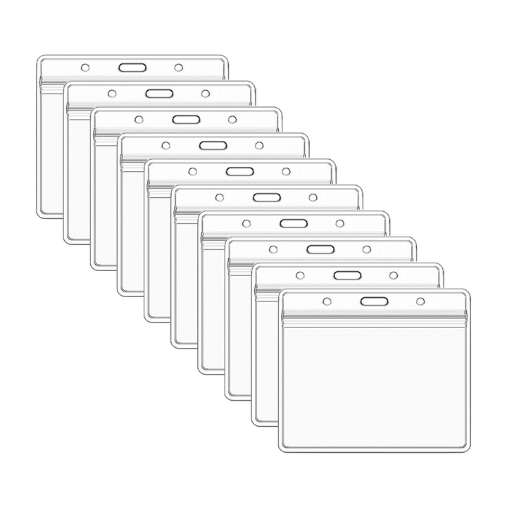 Set 10 suporturi documente, plastic rezistent la apa, inchidere cu zip, 11.5x10cm