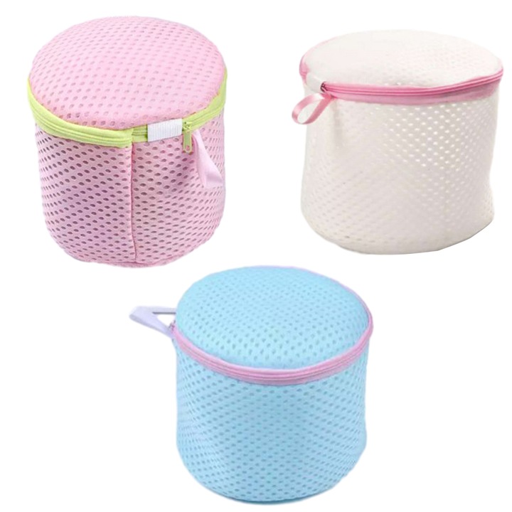 Комплект от 3 мрежести торби за деликатно пране, многоцветни, 15x17 см