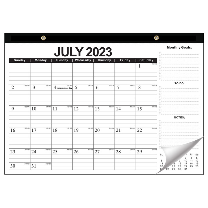 Calendar de perete 2023-2024, hartie groasa, negru, 1 bucata