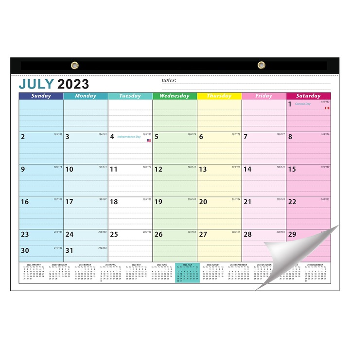 Calendar de perete 2023-2024, hartie groasa, multicolor