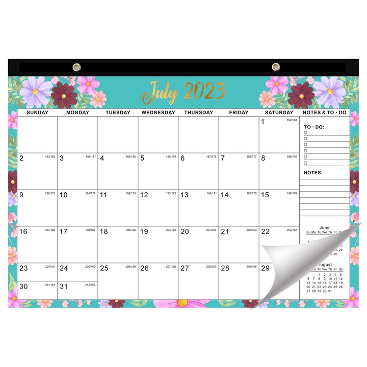 Calendar de perete, iulie 2023 - decembrie 2024, hartie, 430x305mm, multicolor