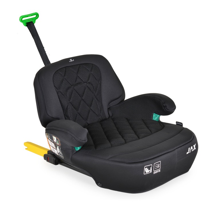 Inaltator auto Cangaroo Jax Isofix, omologat R129, 125-150 cm sau 22-36 kg, Negru
