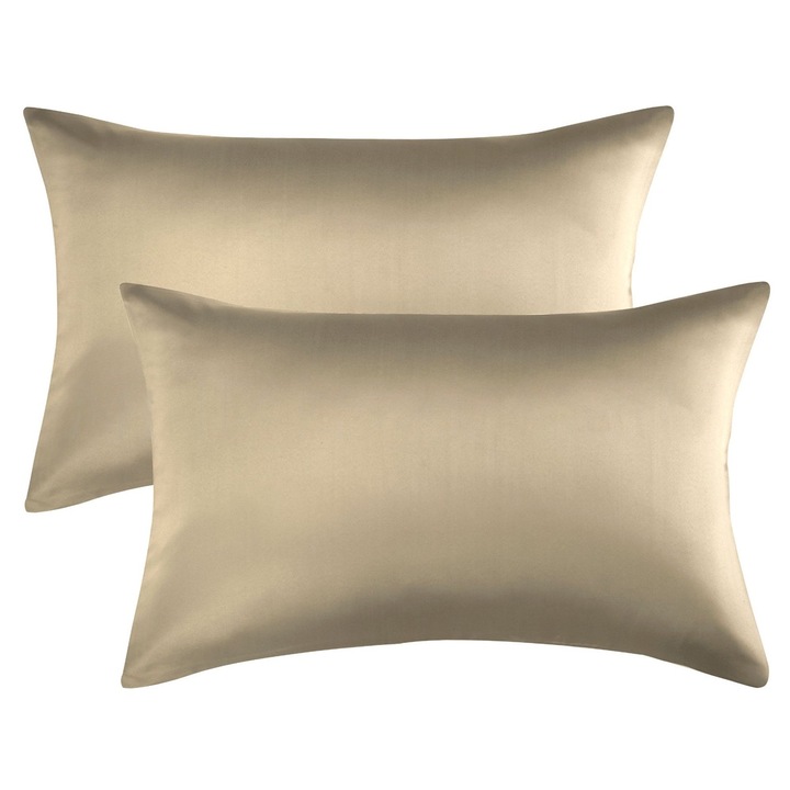 Set 2 fete de perna, Satin, Inchidere tip plic, 51x76cm, Kaki