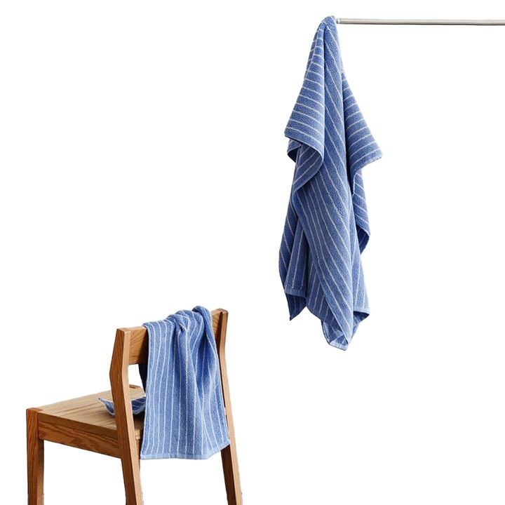 Комплект кърпи, пениран памук, зелен/син, 35x76см/70x140см