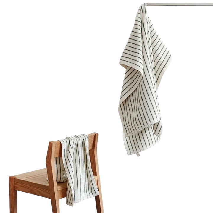 Комплект от 2 плажни кърпи, памучни, бели, 70x140 см, 35x76 см