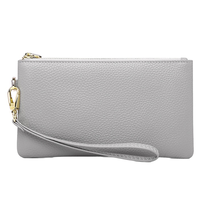 Vegán bőr boríték, szürke, 20x11x1,5cm