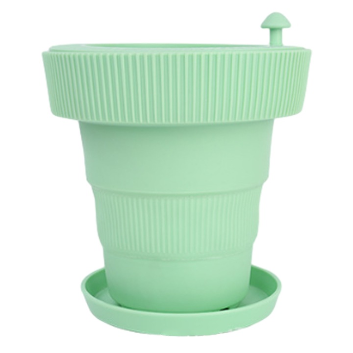 Ghiveci auto-irigare, pliabil, din silicon, verde, 183x145x186mm