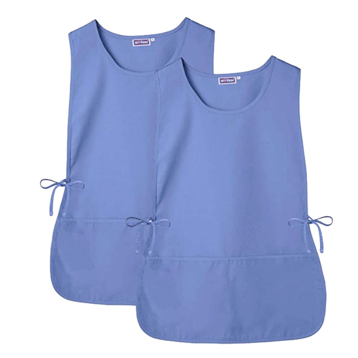 Set 2 Sorturi Bucatarie, Impermeabile, Rezistente, Albastru Deschis, 68x52cm