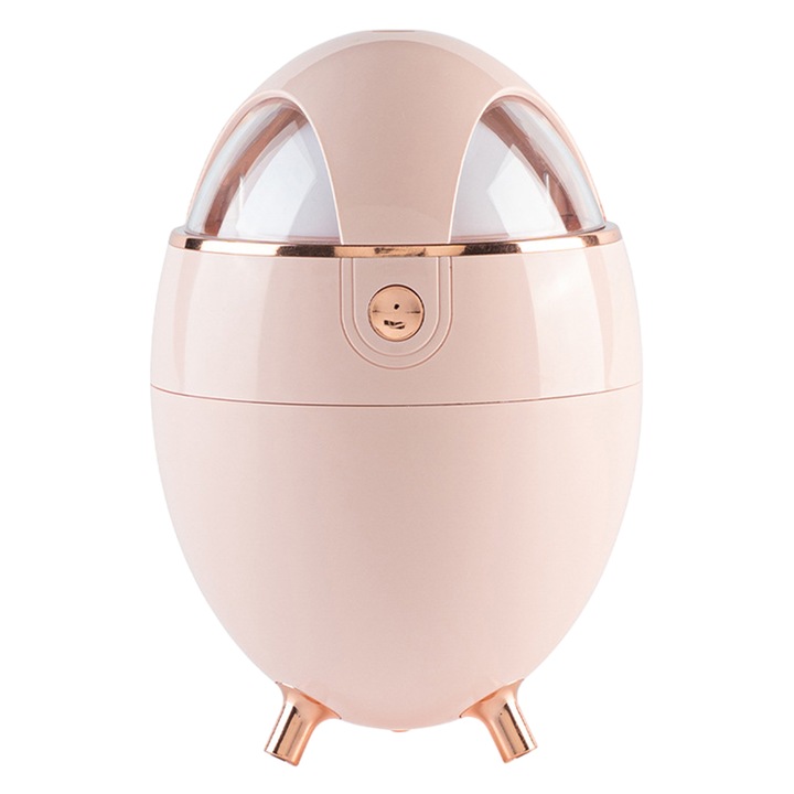 Umidificator portabil, 350ml, roz, 100x100x150mm, cu cablu de alimentare