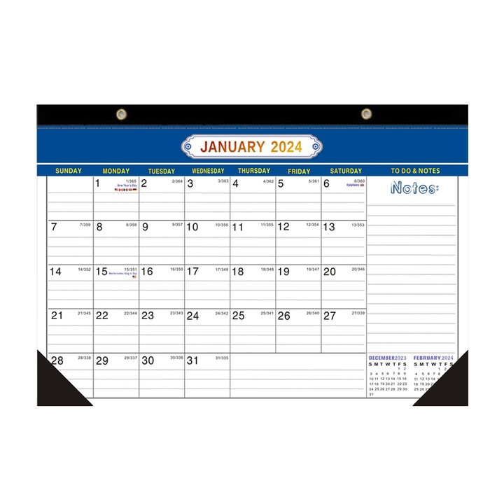 Calendar de perete HERUSI 2024-2025, hartie groasa, 43x30cm