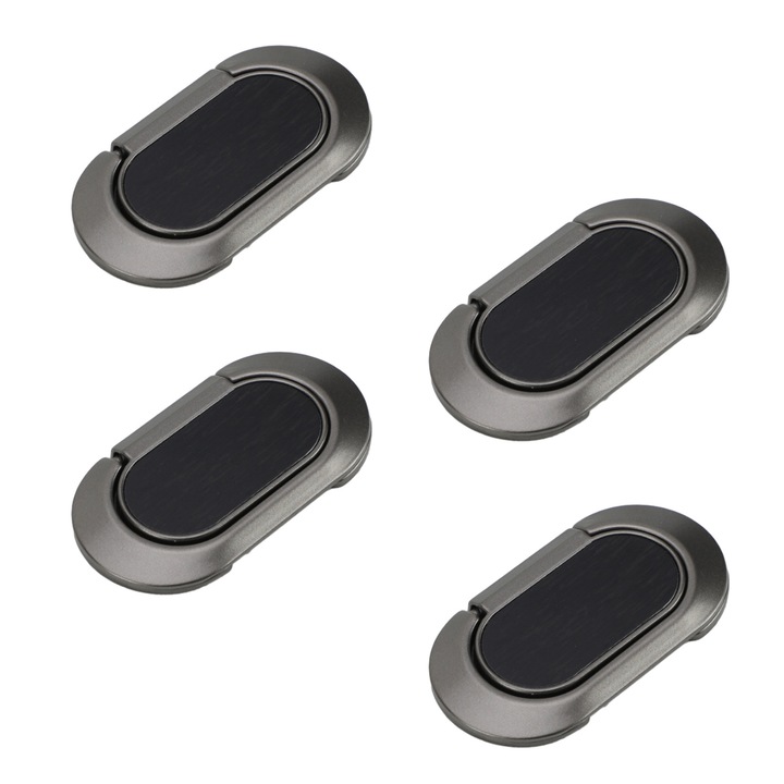 Set 4 manere usa, aliaj de zinc, negru, 73x38x5mm