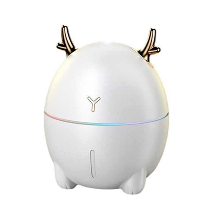 Mini párásító, 80x80x103mm, fehér, 200 ml, hordozható, USB tápegység