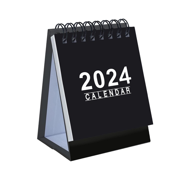 Calendar de birou 2024, negru, 76 mm × 105 mm
