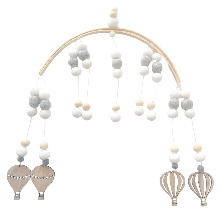 Gyerekágyas körhinta, QttvbTna, fa, 30 x 50 cm, tarka