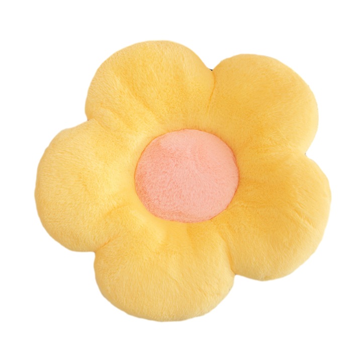Virág alakú padlópárna, plüss, többszínű, 35cm átmérő