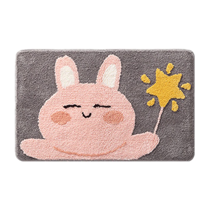 Fürdőszőnyeg, bújós nyúl, csúszásmentes, mikroszálas, 40x60cm