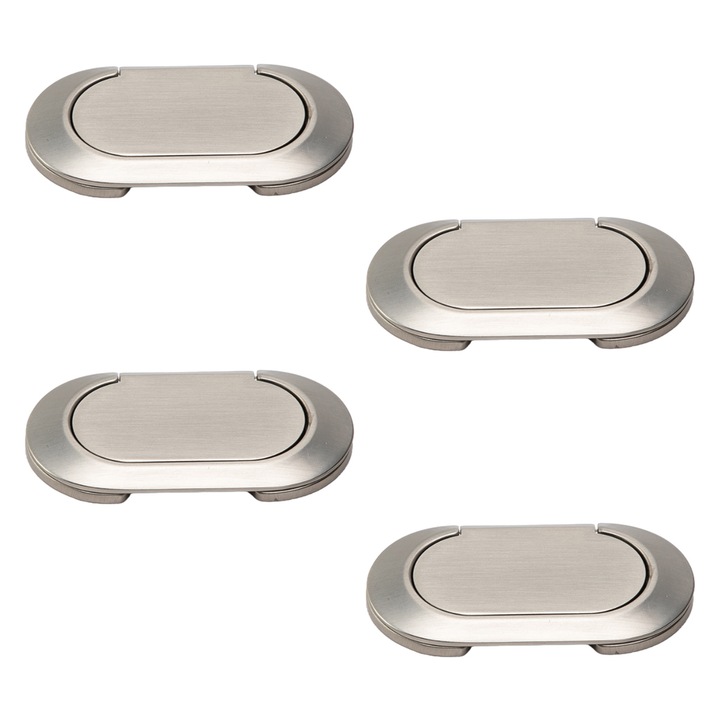 Set 4 Manere Usa, Aliaj Zinc, 73x38x5mm, argintiu