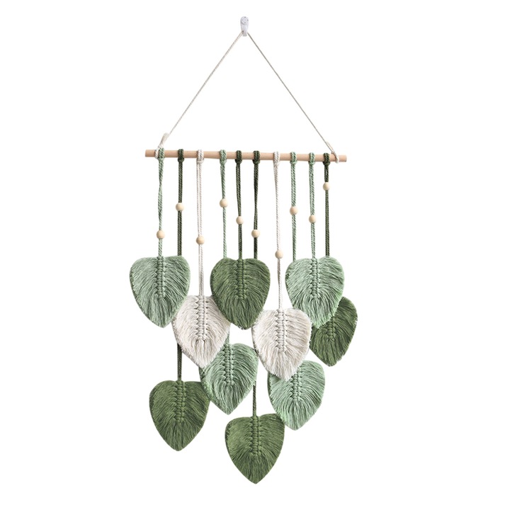 Decoratiune perete macrame frunze HERUSI boho multicolor 40x80cm