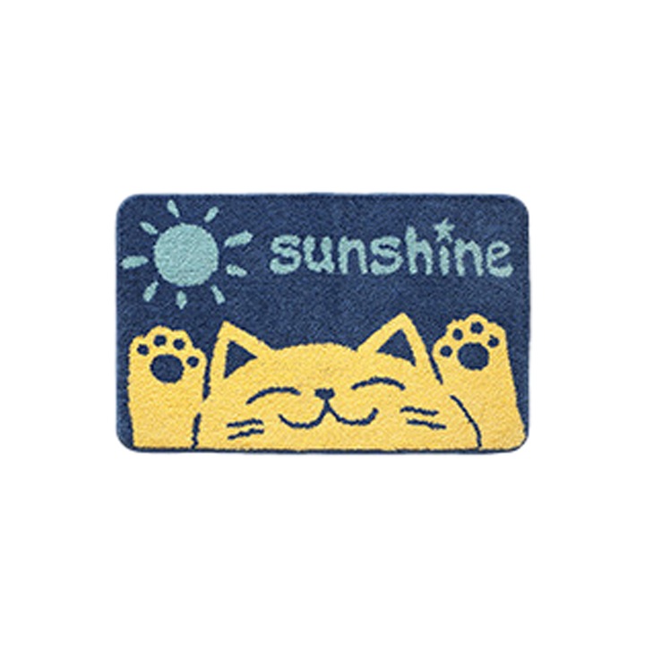 Csúszásmentes fürdőszobai szőnyeg, szuper nedvszívó, 40x60cm, kék/sárga