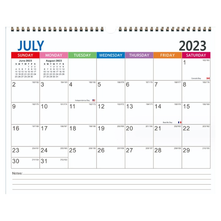 Calendar 2024-2025, 18 luni, hartie groasa, 38x30.5cm, multicolor