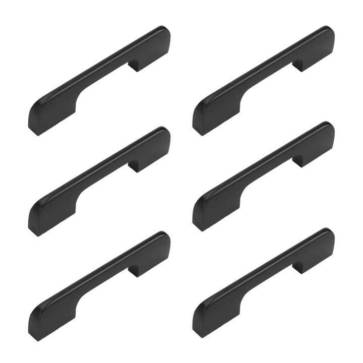 Set 6 manere pentru dulap, aluminiu, negru