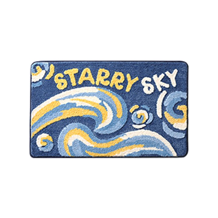 Csúszásgátló fürdőszőnyeg, szuper nedvszívó, tarka, 40x60cm, csillagos éjszaka