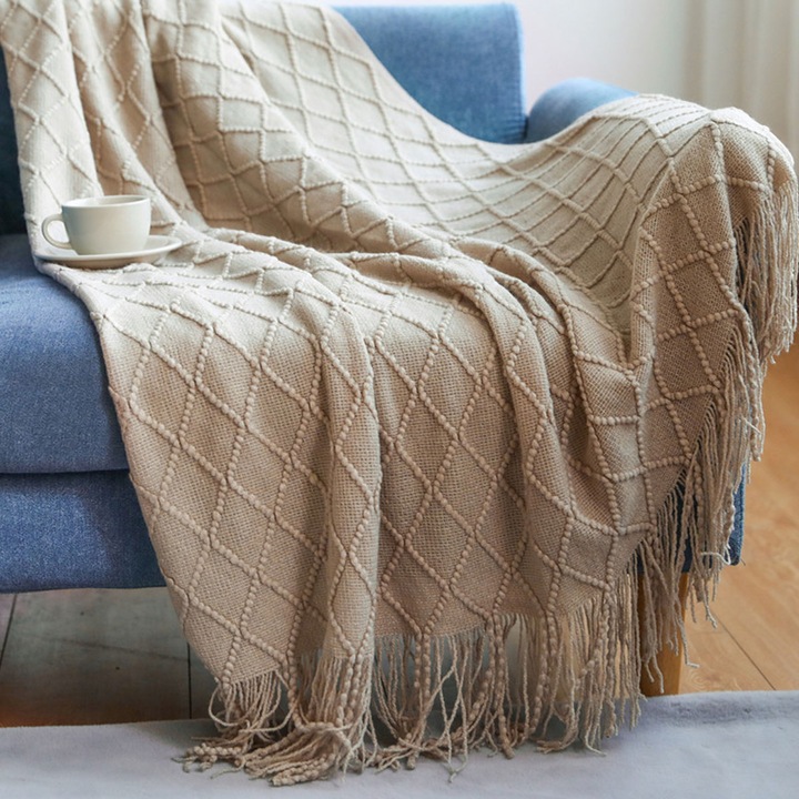 Patura multifunctionala, acril, 127x180cm, kaki