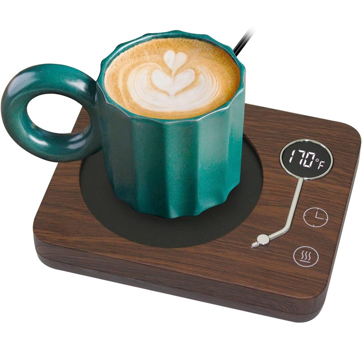 Incalzitor de cana, 3 setari de temperatura 130/150/170, temporizator 2-12 ore, oprire automata, pentru cafea, ceai, lapte, multicolor