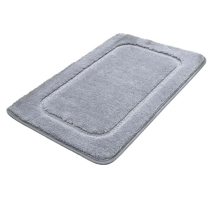 Fürdőszoba szőnyeg, poliészter, szürke, 50x80cm