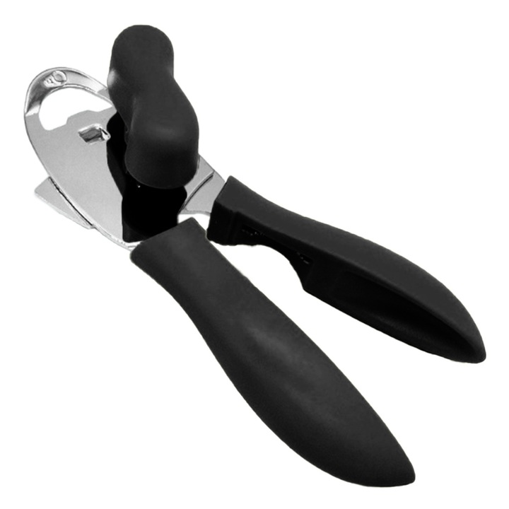 Jormftte konzervnyitó, 4 az 1-ben, rozsdamentes acél, ergonomikus nyél, fekete