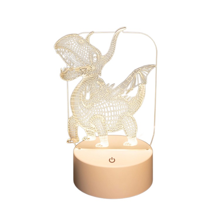 3D нощна лампа, материал ABS+акрил, USB, за декорация на детска стая, 117.5x163x105 mm