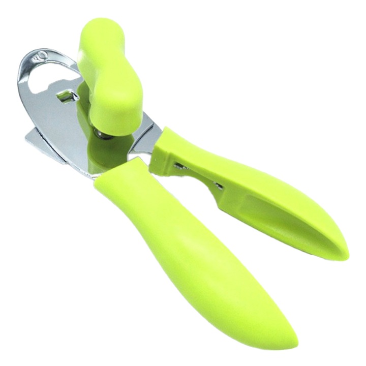 Jormftte 4 az 1-ben kézi konzervnyitó, rozsdamentes acél, ergonomikus, zöld