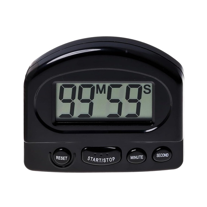 Timer digital portabil, negru, 8x6.5x1.8cm, set 1 buc.