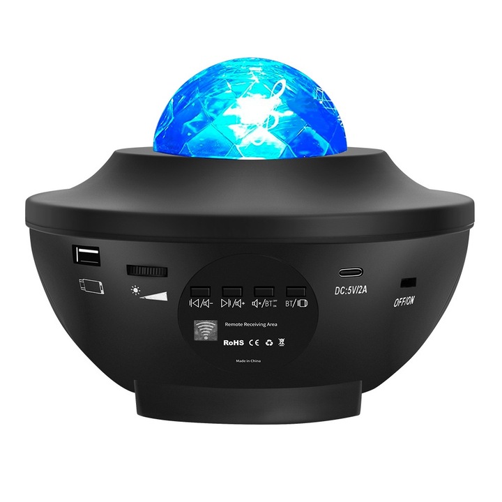 Proiector de tavan cu lumini QttvbTna, pentru copii si adulti, decorativ, negru