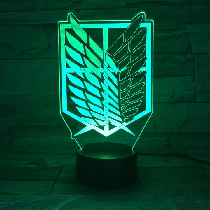 bucata lampa cu 7 culori anime atac pe Titan aripi de libertate lumina 3D tactila lampa LED USB sau 3AA lampa cu baterii cadou pentru copii