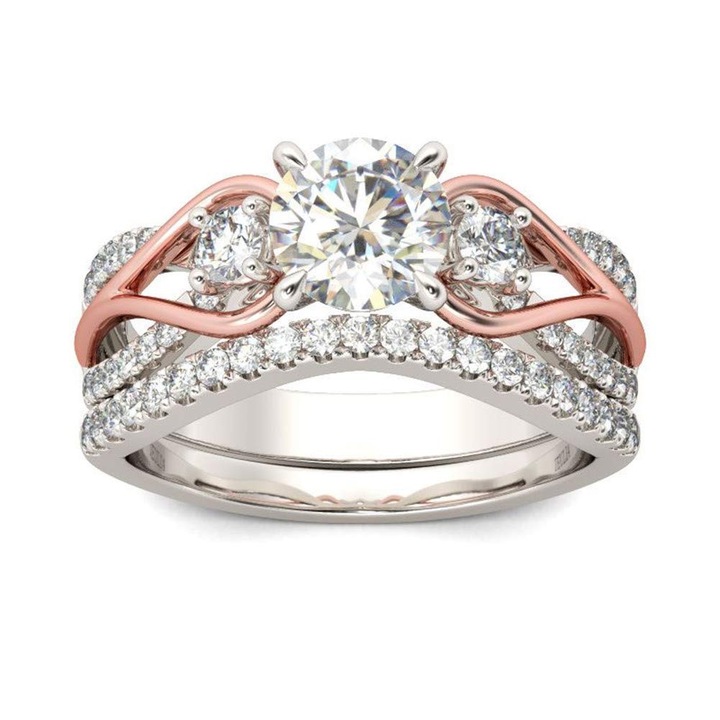 Gyűrű 925, cirkónium, fém szalag, összecsukható, 56mm, ezüst