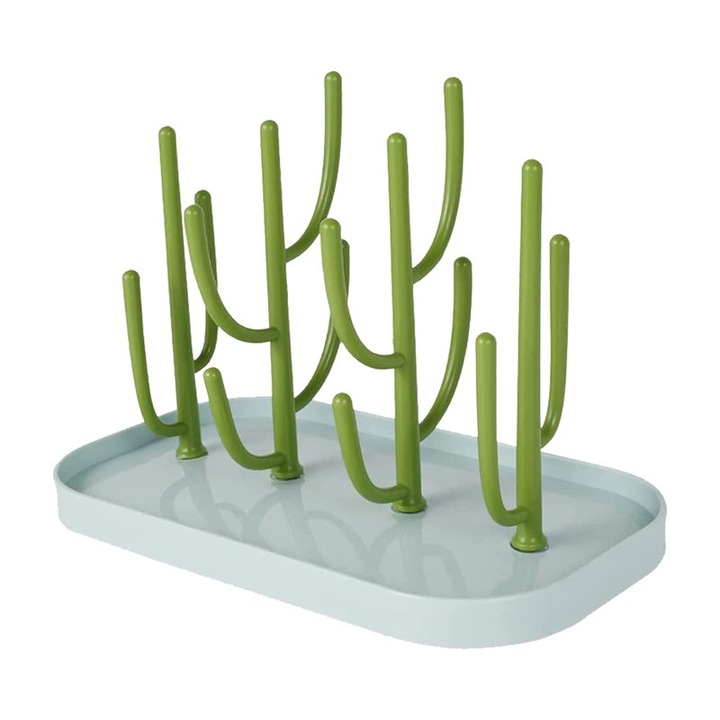 Suport uscator pentru biberoane, design arbore, detasabil, verde