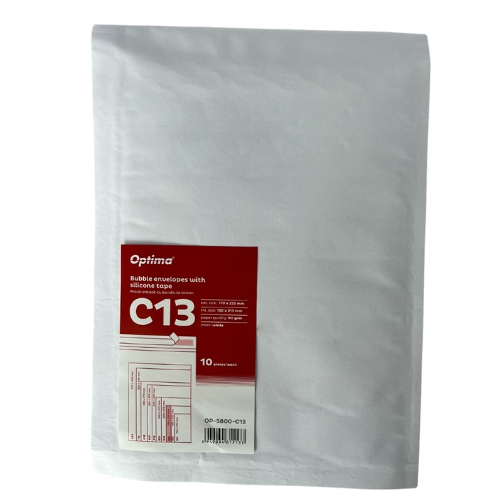 Plic Antisoc C13, 170x225 mm, Lipire Siliconica, 10 Buc/Set, Alb