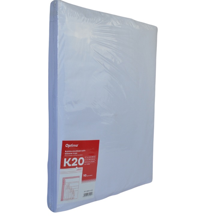 Plic Antisoc K20, 370x480 mm, Lipire Siliconica, 10 Buc/Set, Alb