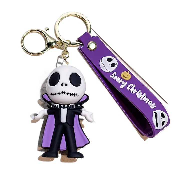 Kulcstartó, szilikon és ötvözet, többszínű