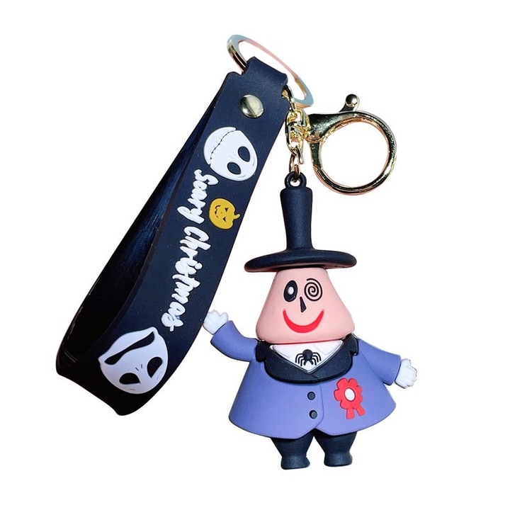 Kulcstartó, szilikon/ötvözet, többszínű