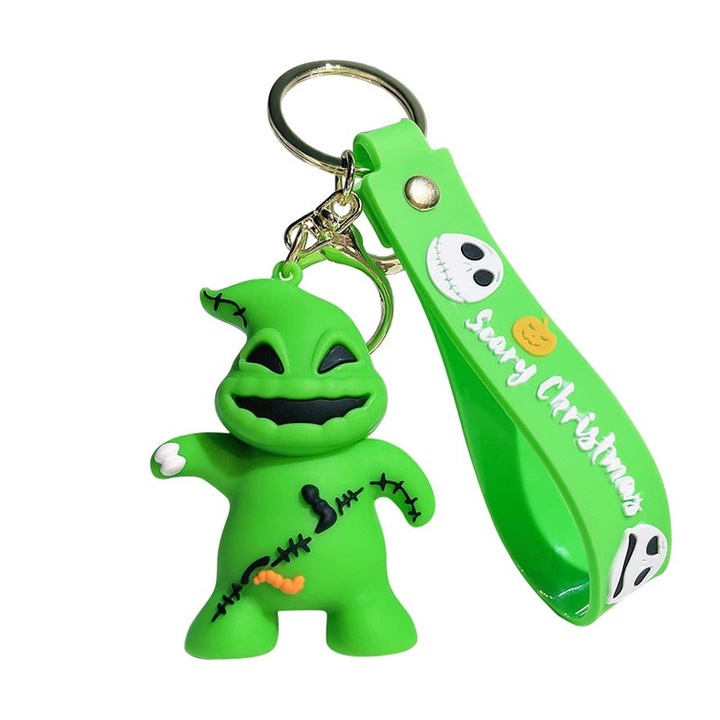 Kulcstartó, szilikon/ötvözet, többszínű