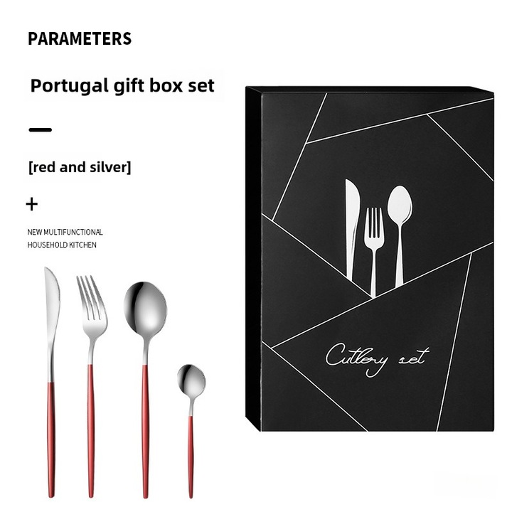 Комплект от 4 прибора Happy Portuguese, неръждаема стомана, гланцово/матово златист, 13,2-22,4 см