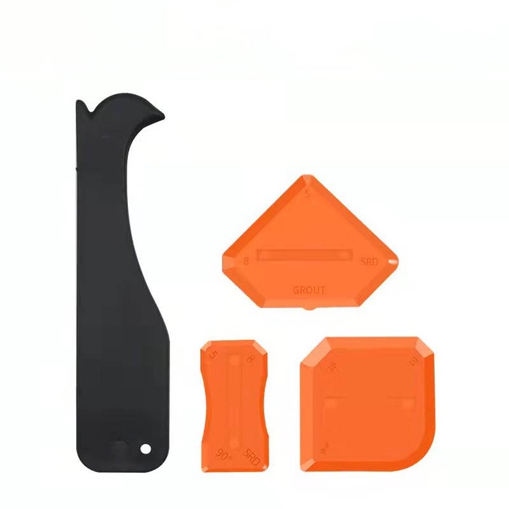 Комплект от 4 силиконови стъргалки Sunmostar, оранжеви/черни